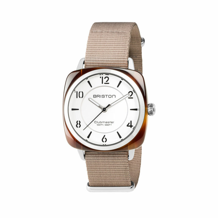 Briston Clubmaster Chic White Beige Watch