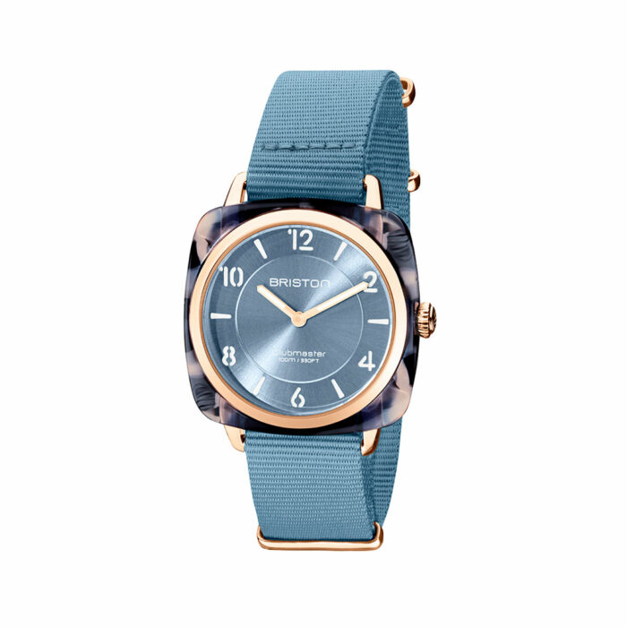 Briston Clubmaster Chic Gold Ice Blue Watch