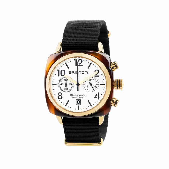 Briston Clubmaster Classic Black Gold Watch