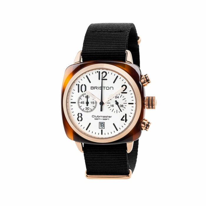 Briston Clubmaster Classic Black Rose Gold Watch