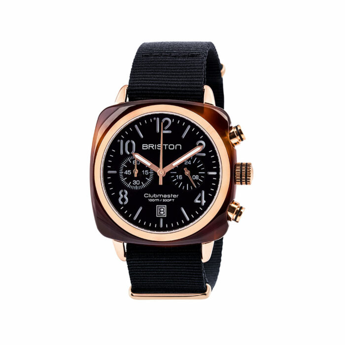 Briston Clubmaster Classic Rose Gold Black Watch