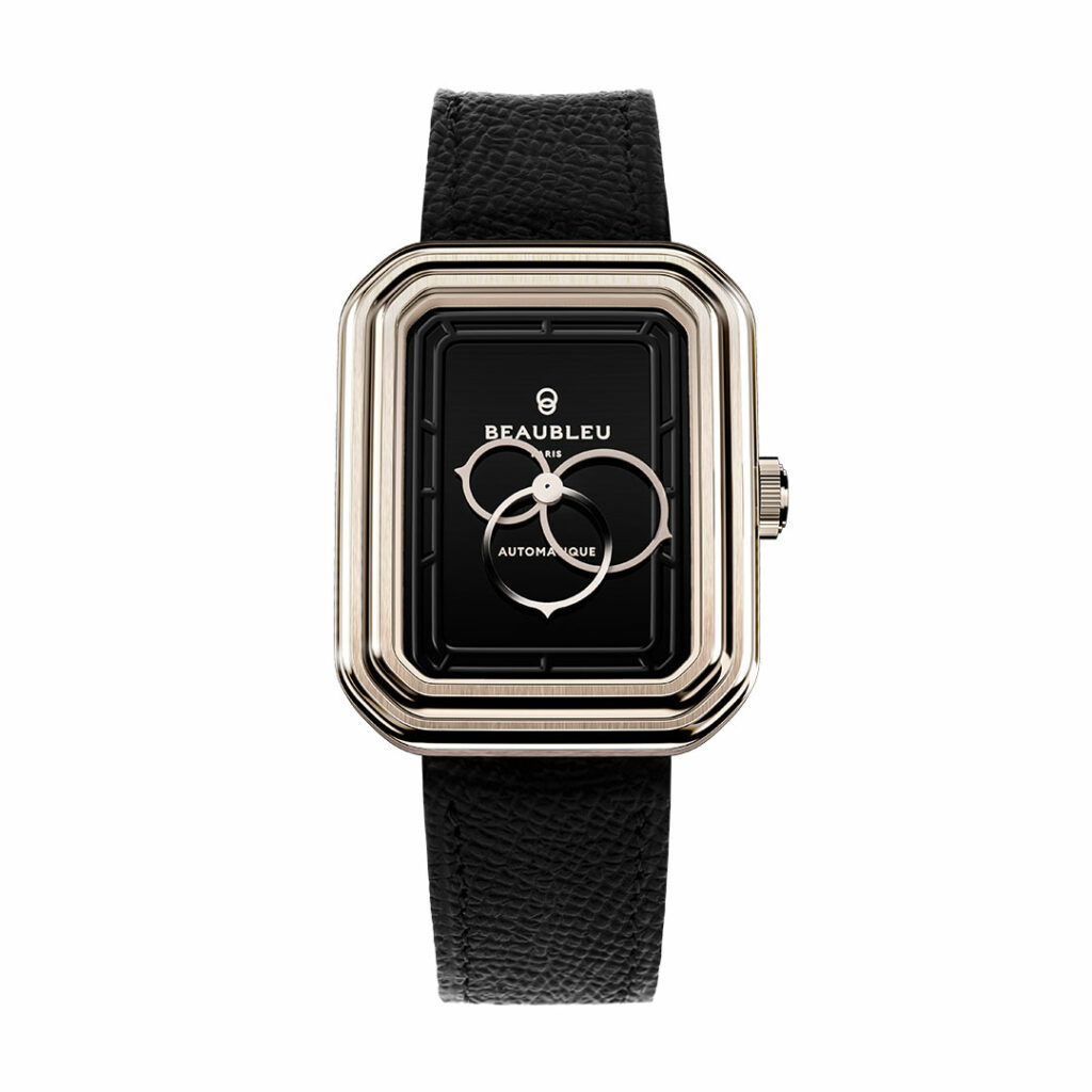 Montre Femme Vintage En Onyx Véritable - Cadran Noir - Bracelet Extensible Acier - Années 80 - Neuf Avec étiquettes