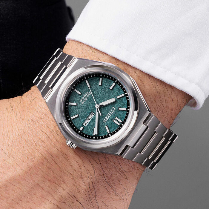 Citizen Zenshin Three-hand Green Watch AW0130-85X - Image 2