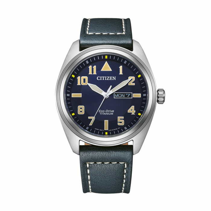 Citizen Super Titanium Eco-Drive Leather Strap Watch BM8560-45L