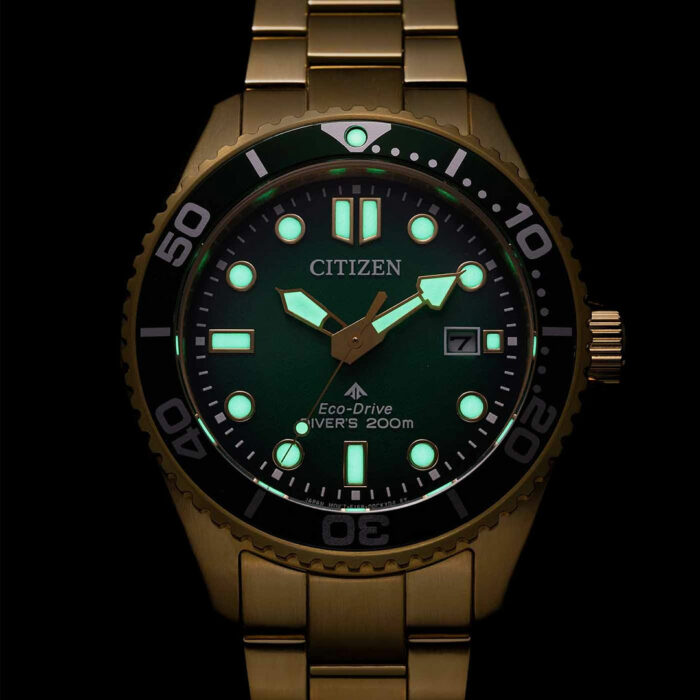 Citizen Promaster Diver Green Gold Watch BN0262-59W - Image 2