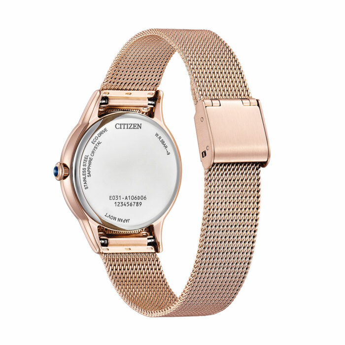 Citizen L Eco-Drive Rose Gold Watch EM1153-88A - Image 2
