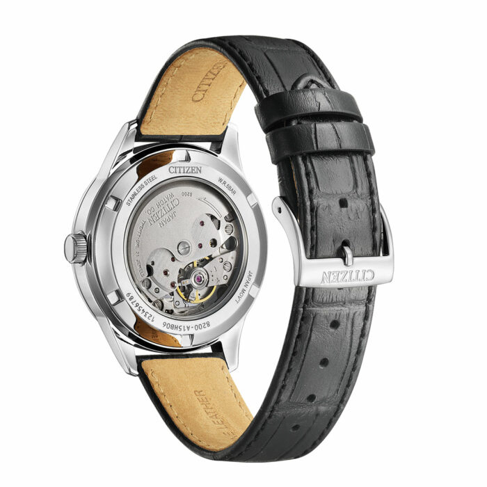 Citizen Platform Mechanical Black Leather Watch NY4058-01E - Image 3