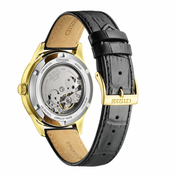 Citizen Platform Mechanical Leather Gold Watch NY4059-09A - Image 3