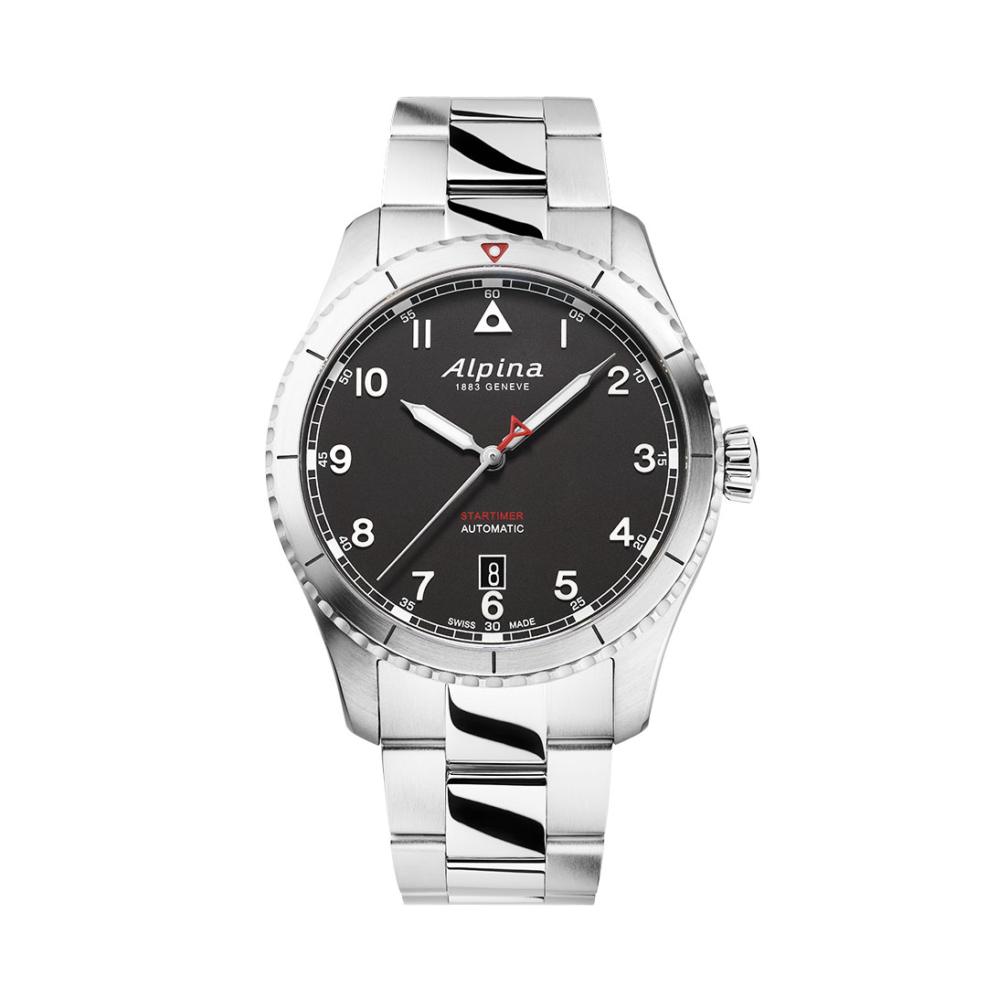 Alpina Startimer Watch Steel Black Dial AL-525BW4S26B